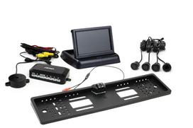 Automobilių ir motociklų prekės, elektronika, navigacija, CB radijas // Parkavimo jutiklių sistemos | Centrinio užrakto sistema | Automobilių signalizacijos // Zestaw czujników parkowania tft02 4,3" z kamerą hd-402-led 4 sensory czarne "gold"