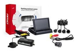 Automobilių ir motociklų prekės, elektronika, navigacija, CB radijas // Parkavimo jutiklių sistemos | Centrinio užrakto sistema | Automobilių signalizacijos // Zestaw czujników parkowania tft02 4,3" z kamerą hd-307-ir 4 sensory czarne "gold"
