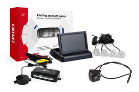 Automobilių ir motociklų prekės, elektronika, navigacija, CB radijas // Parkavimo jutiklių sistemos | Centrinio užrakto sistema | Automobilių signalizacijos // Zestaw czujników parkowania tft02 4,3" z kamerą hd-310 4 sensory srebrne