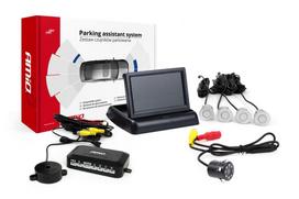 Automobilių ir motociklų prekės, elektronika, navigacija, CB radijas // Parkavimo jutiklių sistemos | Centrinio užrakto sistema | Automobilių signalizacijos // Zestaw czujników parkowania tft02 4,3" z kamerą hd-308-led 4 sensory srebrne