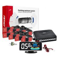 Automobilių ir motociklų prekės, elektronika, navigacija, CB radijas // Parkavimo jutiklių sistemos | Centrinio užrakto sistema | Automobilių signalizacijos // Czujniki parkowania cofania czarne wewnętrzne 16,5mm 8szt led 3d amio-03196