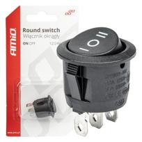 Elektros prekės // Jungikliai elektronikai // Włącznik przełącznik czarny okrągły 12v 230v bu03 amio-03614