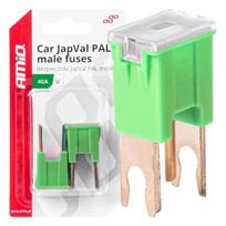 Automobilių ir motociklų prekės, elektronika, navigacija, CB radijas // Automobilių elektronikos komponentai : Montavimo kabeliai : Saugikliai : Jungtys // Bezpieczniki samochodowe japval pal męskie 2 szt. 40a amio-03407
