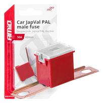 Automobilių ir motociklų prekės, elektronika, navigacija, CB radijas // Automobilių elektronikos komponentai : Montavimo kabeliai : Saugikliai : Jungtys // Bezpiecznik samochodowy japval pal męski 62mm 50a amio-03429