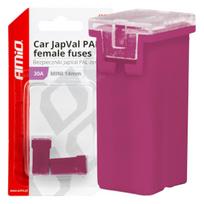 Automobilių ir motociklų prekės, elektronika, navigacija, CB radijas // Automobilių elektronikos komponentai : Montavimo kabeliai : Saugikliai : Jungtys // Bezpieczniki samochodowe japval pal żeńskie 2 szt. 30a amio-03437