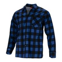 Batai, darbo drabužiai | Asmeninės apsaugos priemonės // Darbo, apsauginiai, aukšto matomumo drabužiai // Koszula flanelowa krata niebieska, 170g/m2, "s", ce, lahti