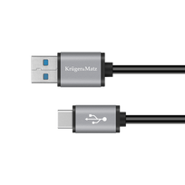 Planšetdatori ir planšetinių kompiuterių priedai // USB Kabeliai // Kabel USB wtyk 3.0V - wtyk typu C 5Gbps 1m Kruger&Matz Basic