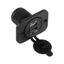 Mobilieji telefonai ir priedai // USB automobilių įkrovikliai // Ładowarka samochodowa 2xUSB do montażu 3100 mA Homologacja E24