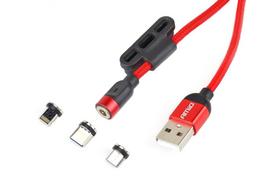 Planšetdatori ir planšetinių kompiuterių priedai // USB Kabeliai // Kabel usb magnetyczny 3w1 na lightning usb-c micro usb 1 m uc-8 amio-02522