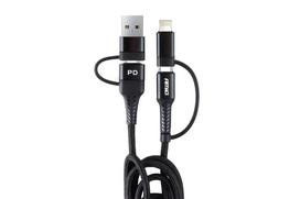 Planšetdatori ir planšetinių kompiuterių priedai // USB Kabeliai // Kabel usb usb-c 3w1 iphone lightning usb usb-c 1m uc-15 amio-02547