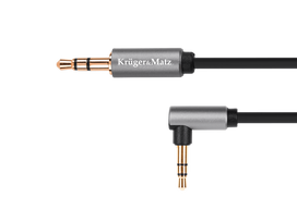 TV, SAT, HDMI, DVI kabeliai ir priedai // HDMI, DVI, AUDIO jungiamieji laidai ir priedai // Kabel jack 3.5 wtyk kątowy stereo - 3.5 wtyk stereo 1.8m  Kruger&Matz Basic