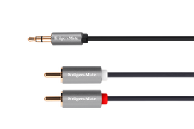 TV, SAT, HDMI, DVI kabeliai ir priedai // HDMI, DVI, AUDIO jungiamieji laidai ir priedai // Kabel jack 3.5 wtyk stereo - 2RCA 5m Kruger&Matz Basic