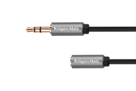 TV, SAT, HDMI, DVI kabeliai ir priedai // HDMI, DVI, AUDIO jungiamieji laidai ir priedai // Kabel jack 3.5 wtyk stereo - 3.5 gniazdo stereo 1.8m Kruger&Matz Basic