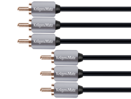 TV, SAT, HDMI, DVI kabeliai ir priedai // HDMI, DVI, AUDIO jungiamieji laidai ir priedai // Kabel 3RCA-3RCA component 1.8m Kruger&Matz