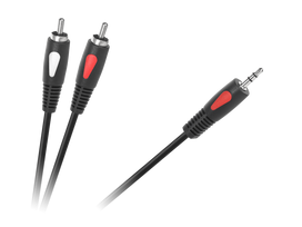 TV, SAT, HDMI, DVI kabeliai ir priedai // HDMI, DVI, AUDIO jungiamieji laidai ir priedai // Kabel wtyk jack 3.5 - 2RCA 1.0m Cabletech Eco-Line