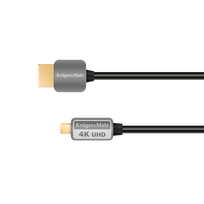 TV, SAT, HDMI, DVI kabeliai ir priedai // HDMI, DVI, AUDIO jungiamieji laidai ir priedai // Kabel HDMI - micro HDMI wtyk-wtyk (A-D)  1.8m Kruger&Matz