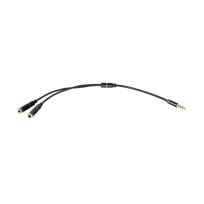 TV, SAT, HDMI, DVI kabeliai ir priedai // HDMI, DVI, AUDIO jungiamieji laidai ir priedai // Adapter wt.Jack 3.5 4polowy-2xJack 3.5 stereo 20cm  HQ złote końcówki