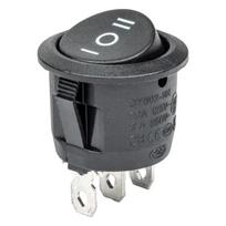 Elektros prekės // Jungikliai elektronikai // Włącznik czarny okrągły 12/230v bu03 amio-02463