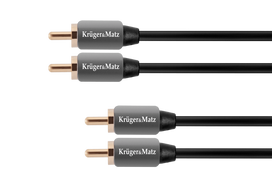 TV, SAT, HDMI, DVI kabeliai ir priedai // HDMI, DVI, AUDIO jungiamieji laidai ir priedai // Kabel 2RCA-2RCA 1.0m Kruger&Matz