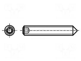 Screw | M2.5x4 | 0.45 | Head: without head | hex key | DIN 914 | ISO 4027