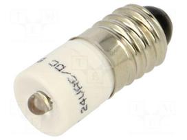 LED lamp | E10,T10 | white | 24VDC | 24VAC | plastic | 3mm | -20÷60°C