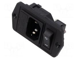 Connector: AC supply | socket | male | 10A | 250VAC | C14 (E) | IEC 60320