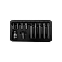 Įrankiai ir matavimo prietaisai // Rankiniai įrankiai ir rankinių įrankių komplektai // Zestaw końcówek 10mm, xzn m5-m12, l=30/75mm, 11szt. proline