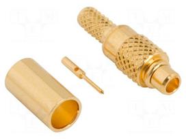 Connector: MMCX | plug | male | straight | 50Ω | soldering,crimped | PTFE