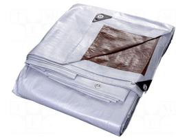 Tarpaulin | L: 5m | Width: 4m | polyetylene | silver-brown | 210g/m2