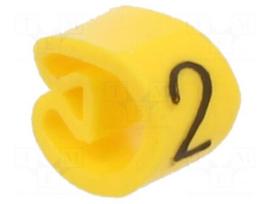 Markers | Marking: 2 | 2.5÷5mm | PVC | yellow | -30÷60°C | leaded | PA-1
