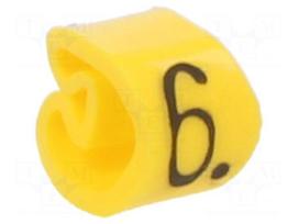 Markers | Marking: 6 | 2.5÷5mm | PVC | yellow | -30÷60°C | leaded | PA-1