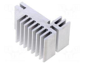 Heatsink: extruded | natural | L: 25mm | W: 30mm | H: 45mm | aluminium | raw