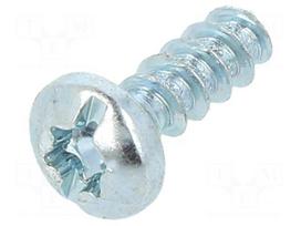 Screw | for plastic | 2.5x10 | Head: cheese head | slotted,Torx® | zinc