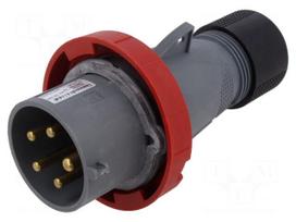 Connector: AC supply 3-phase | plug | male | 32A | 415VAC | IP&S | IP67