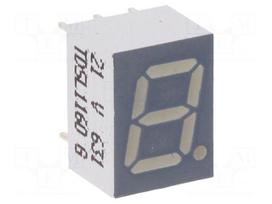 Display: LED | 7-segment | 7mm | 0.28" | No.char: 1 | orange-red | cathode