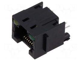 Connector: RJ45 | socket | PIN: 8 | with LED | 8p8c | green,yellow | THT