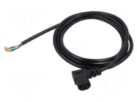 Cable | 3x18AWG | IEC C13 female angled right,cables | PVC | 2m | 10A