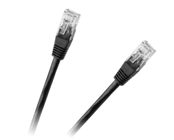 LAN tinklai // Komutaciniai - jungiamieji laidai // Patchcord kabel UTP 8c wtyk-wtyk 0,5m CCA czarny