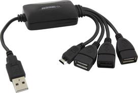 Nešiojamieji kompiuteriai, užrašų knygelės, priedai // USB Hubs | USB Docking Station // EA158 Hub USB 2.0 3 porty USB + 1 port micro USB Esperanza