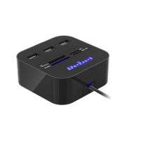 Nešiojamieji kompiuteriai, užrašų knygelės, priedai // USB Hubs | USB Docking Station // HUB USB 2.0 3 portowy z czytnikiem kart pamięci