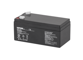 Akumuliatoriai ir baterijos // 12V, 6V, 4V akumuliatorius švino-rūgšties hermetiškas AGM VRLA // Akumulator żelowy VIPOW 12V 3.3Ah