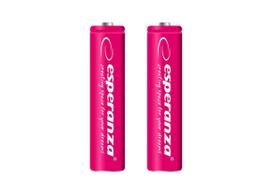 Akumuliatoriai ir baterijos // AA, AAA ir kitų dydžių baterijos, įkrovikliai – galima užsakyti // EZA101R Esperanza akumulatorki ni-mh aaa 1000mah 2szt. czerwone