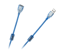 Kompiuterių komponentai ir priedai // PC/USB/LAN kabeliai // Kabel USB 2.0  Az -Am przedłużacz 5m ekran+filtr