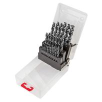 Gręžtuvai, suktuvai, perforatoriai // Priedai malūnėliams, gręžtuvams ir suktuvams // Wiertła do metalu HSS-G, 1.0-13.0 mm, zestaw 25 szt.