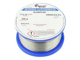 Įrankiai ir matavimo prietaisai // Lituokliai | Litavimo stotys // 9411# Cyna 0,70/250g/spoiwo lc60-sw26 cynel