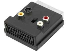 Elektros prekės // Elektromedžiagų išpardavimas | Žemų kainų akcijos // 2566# Rozgałęźnik wtyk scart-1xgniazdo scart+3rca+svhs+ przełącznik