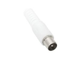 TV, SAT, HDMI, DVI kabeliai ir priedai // Konektori, aksesuāri un instrumenti koaksiālajiem kabeļiem // 1537# Wtyk antenowy prosty biały długi