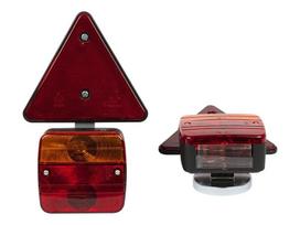 Automobilių lemputės, Motociklų ir traktorių technikos šviestuvai // LED darbo šviestuvai automobiliams ir specialiajai technikai // 23-218# Zestaw lamp do przyczepy samochodowej trójkąt"
