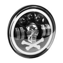 Automobilių lemputės, Motociklų ir traktorių technikos šviestuvai // Automobilio dienos šviesos žibintai (DRL) // Lampa robocza led skull czaszka dodatkowa ozdobna 12v 24v amio-03695