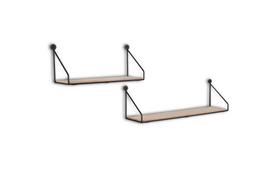 Mirrors&More Sabrina wall plauktu komplekts 2-pack melns/wood  1520102 4251820303857
